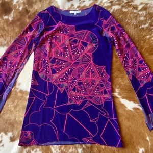 ALEXIS silk dress with split bell sleeves